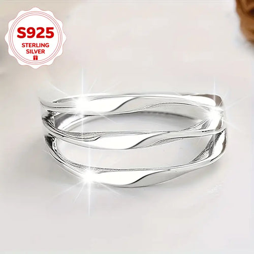 Anillo Ajustable de Plata Esterlina S925 Multinivel