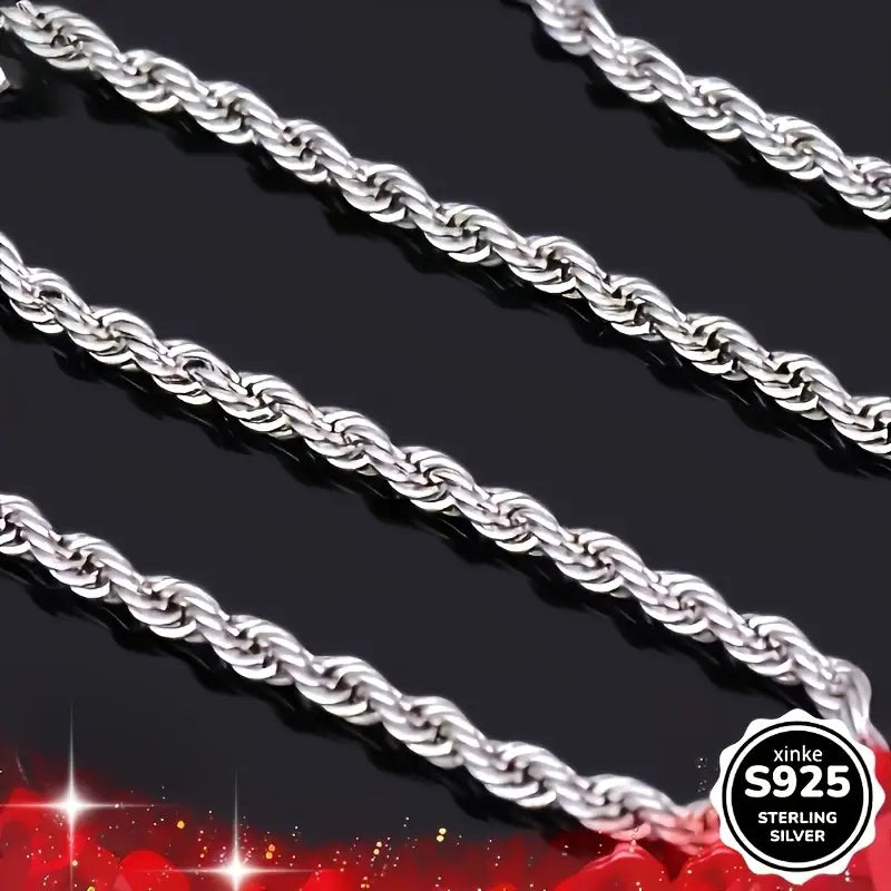 2 Piezas de Collar + Pulsera Trenzada en Plata S925