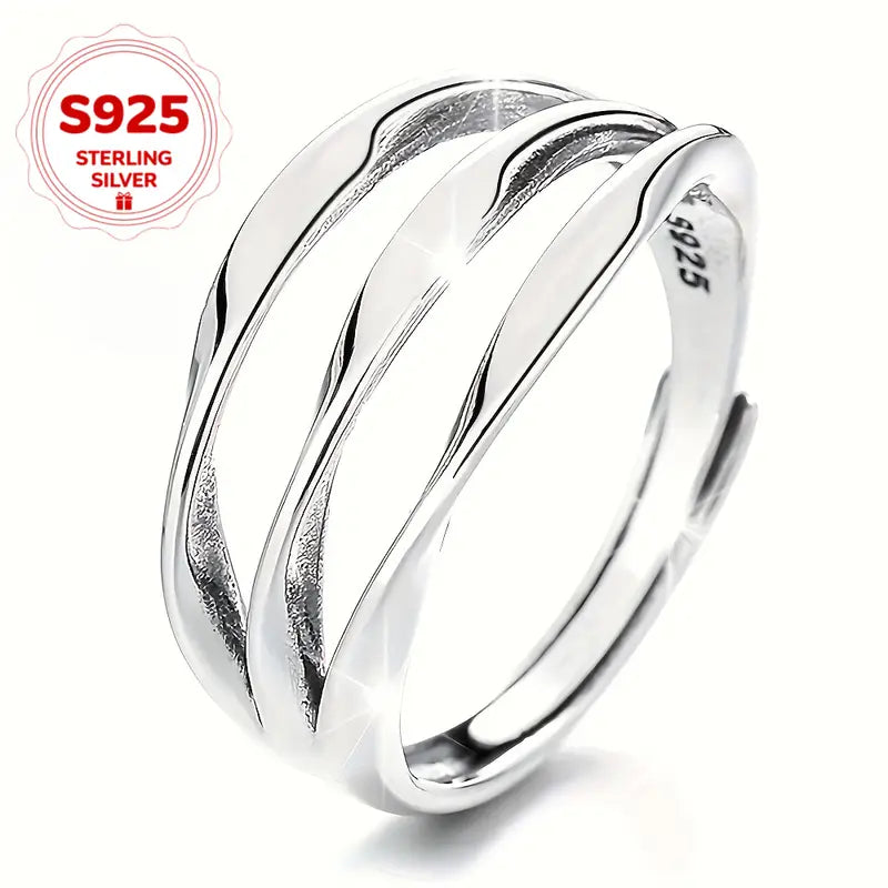 Anillo Ajustable de Plata Esterlina S925 Multinivel