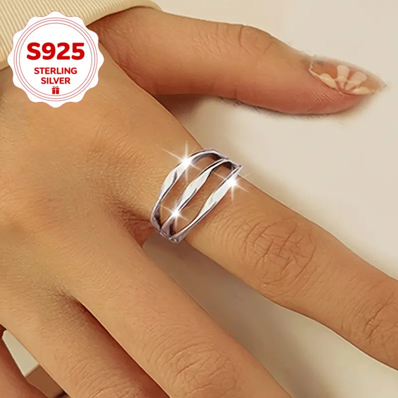 Anillo Ajustable de Plata Esterlina S925 Multinivel