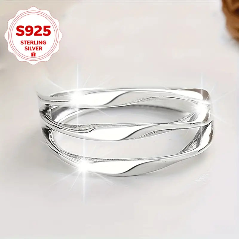 Anillo Ajustable de Plata Esterlina S925 Multinivel