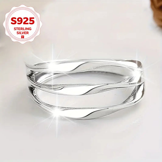 Anillo Ajustable de Plata Esterlina S925 Multinivel