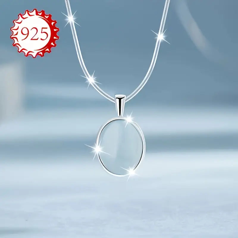 Collar Opalo y cadena plata 925 aguamarina para mujer