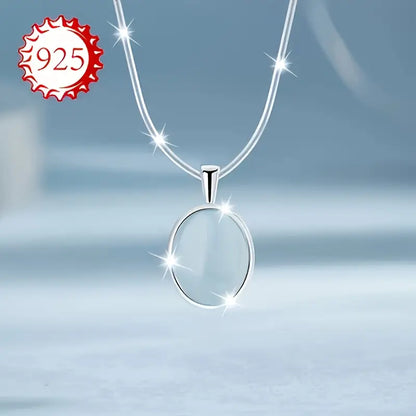 Collar Opalo y cadena plata 925 aguamarina para mujer