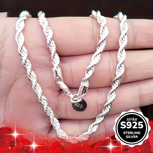 2 Piezas de Collar + Pulsera Trenzada en Plata S925
