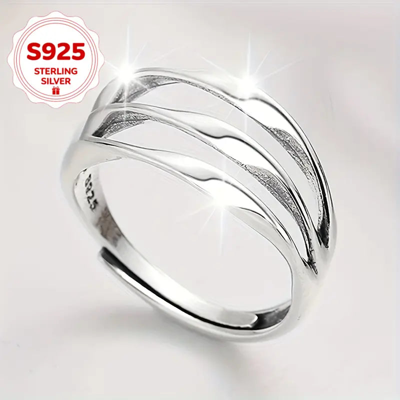 Anillo Ajustable de Plata Esterlina S925 Multinivel