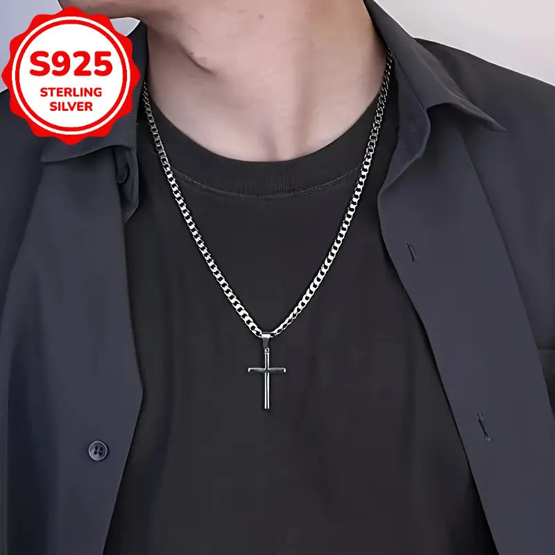 Collar con Colgante de Cruz - Plata 925