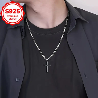 Collar con Colgante de Cruz - Plata 925