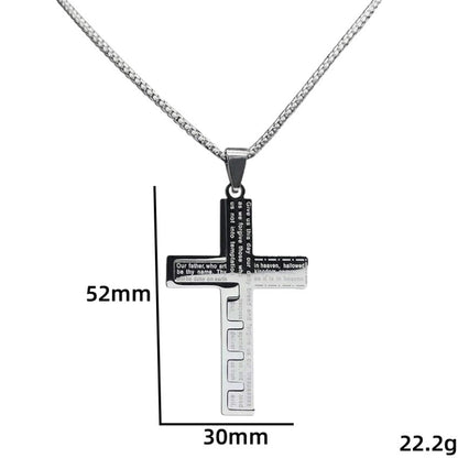Collar De Colgante de Cruz con Plegaria en Español, Joyería Cristiana