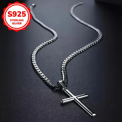 Collar con Colgante de Cruz - Plata 925