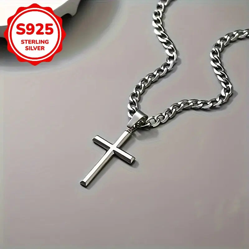 Collar con Colgante de Cruz - Plata 925