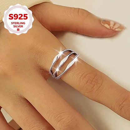 Anillo Ajustable de Plata Esterlina S925 Multinivel