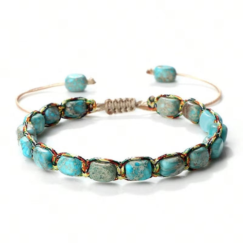 Pulsera De Fantasia, Piedra Jaspe-Amatista Ojo de Tigre