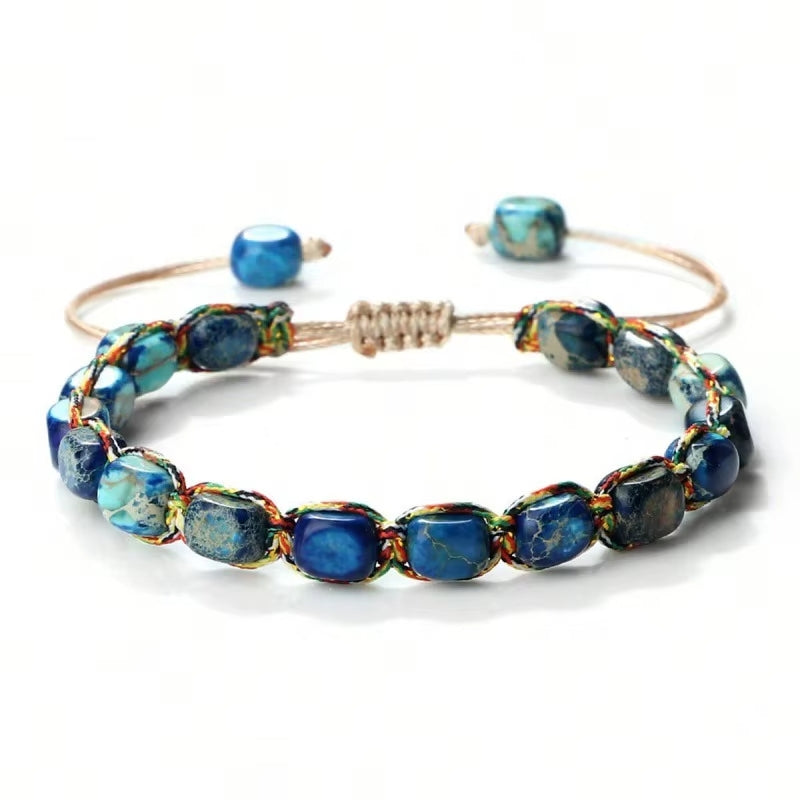 Pulsera De Fantasia, Piedra Jaspe-Amatista Ojo de Tigre