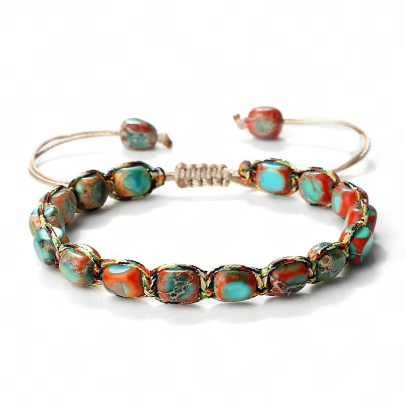 Pulsera De Fantasia, Piedra Jaspe-Amatista Ojo de Tigre