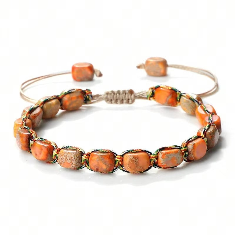 Pulsera De Fantasia, Piedra Jaspe-Amatista Ojo de Tigre