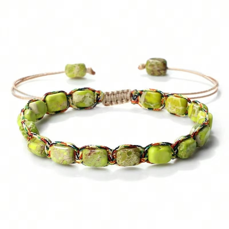 Pulsera De Fantasia, Piedra Jaspe-Amatista Ojo de Tigre
